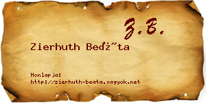 Zierhuth Beáta névjegykártya